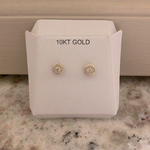 10 karat gold filled & CZ earrings for pierced ears. NEW